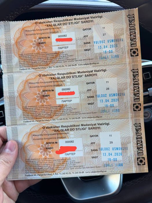 Yulduz Usmonova kansertiga 3ta belit bor kansertni 2kuni