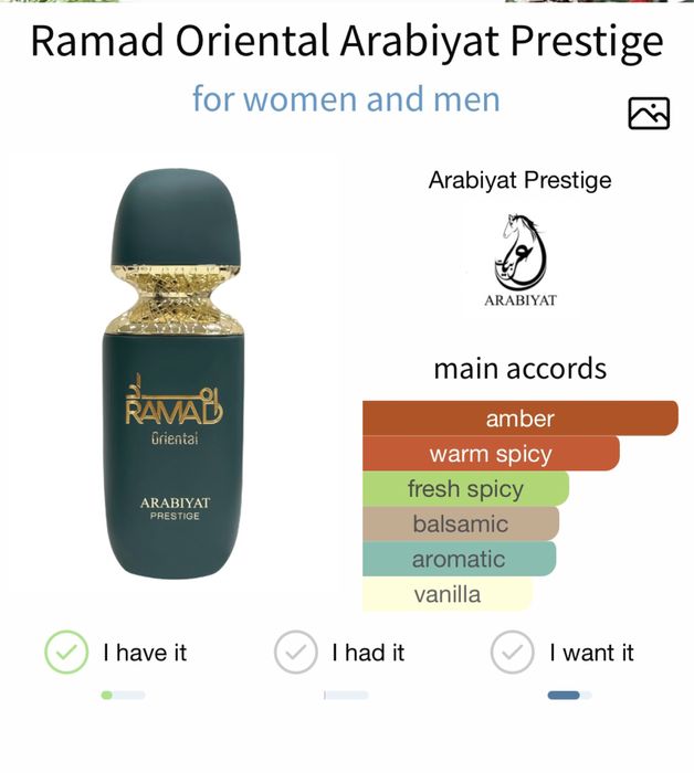 Arabiyat Prestige Ramad Oriental perfume