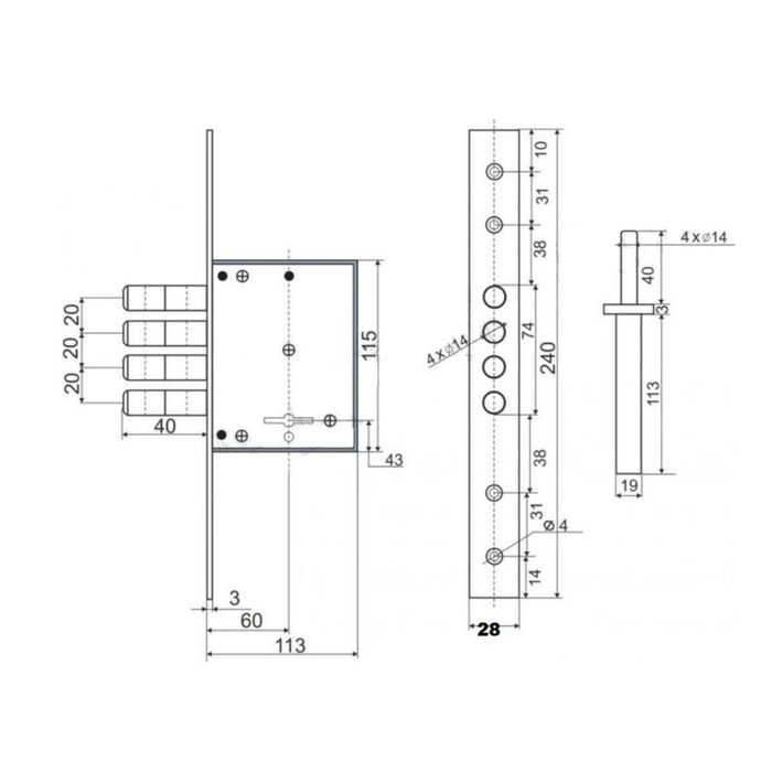 Брава АКАРСАН голяма 3 Ключа DIN