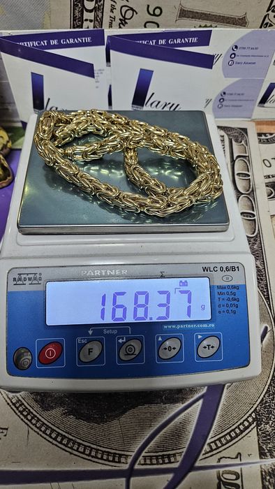 Lanṭ Aur 14 K.585.Model deosebit.Preṭ/gr 600 Lei