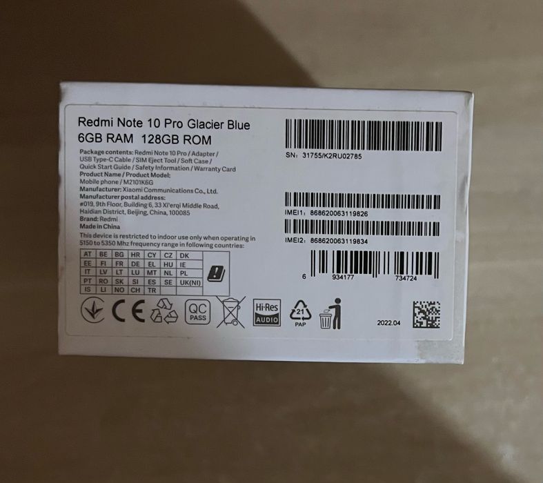 Redmi note 10 pro 128GB Light blue