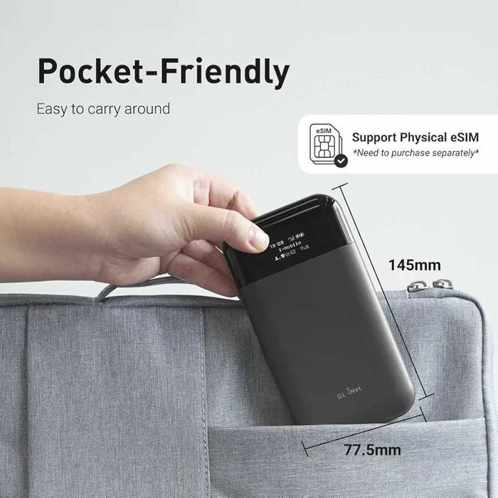 Нов GL.iNet GL-E750V2 (MUDI) 4G LTE рутер OpenWrt, OpenVPNW 7000mAh...