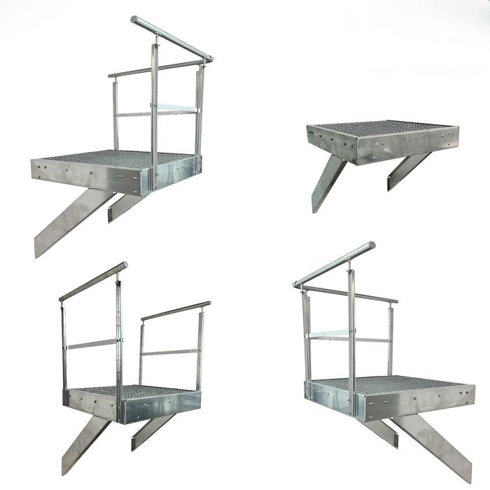 Метална площадка за стълби 100x100 см | Поцинкована | С или без парапети