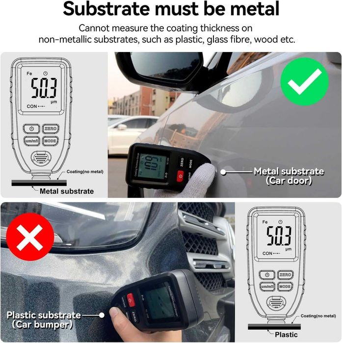 Уред за измерване на дебелината на боята