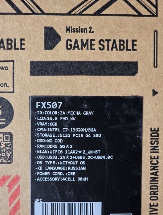 Asus TUF F15 (Qora rang) — Holati ideal, yangidek