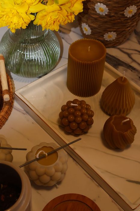 Lumânări din ceară de albine 100% naturale, non-toxice, hand-made