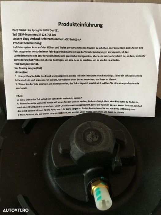 Perna aer Mercedes ML/GL, W164, W166,W211,W212,W220,W221.BMW X5, X6,E7