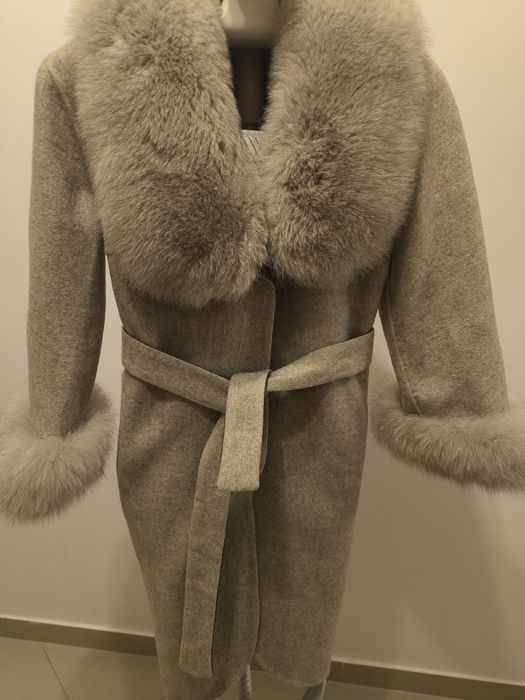 Palton Alpaca cu blana naturala
