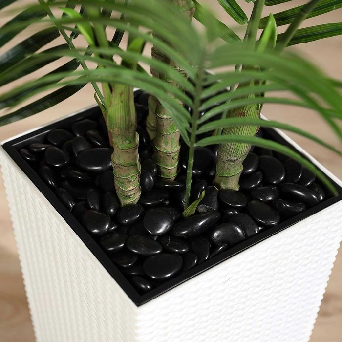Palmier artificial 210 cm decor interior exterior UV rezistent planta artificiala ghiveci alb sau maro - LIVRARE GRATUITA !