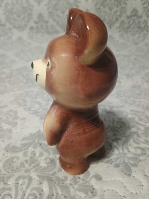 Рядко Мече МИША с Футболна Топка – Олимпиада 80 (СССР) – Перфектно!