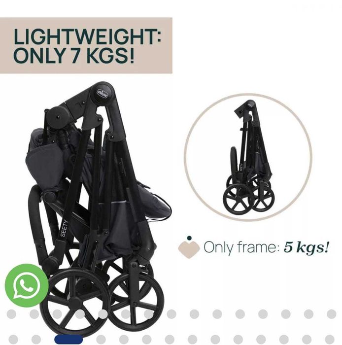 Carucior 3 in 1 Chicco Seety, Kory Plus 87146, BostonGrey, 0 luni+