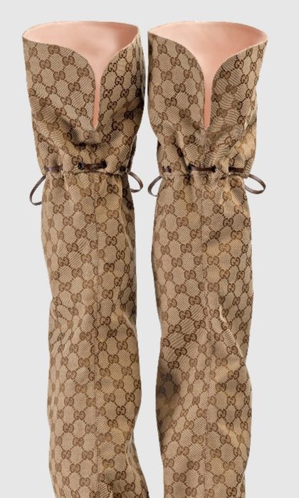 Gucci ,чизми-ботуши,естествена кожа /канвас,н.38