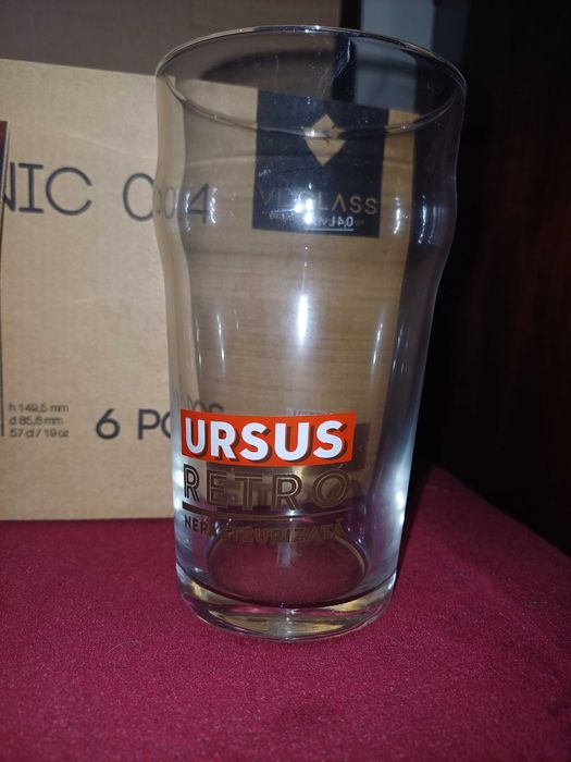 Set 6 pahare 0.4L de colectie Ursus Retro + brosura - nou