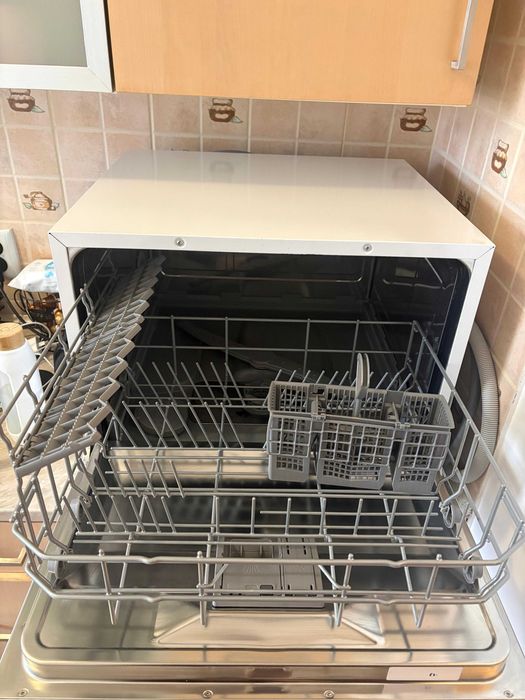 Masina de spalat vase compacta Bosch SKS51E22EU, 6 Seturi, 5 Programe, 55 cm, Clasa A+, Alb