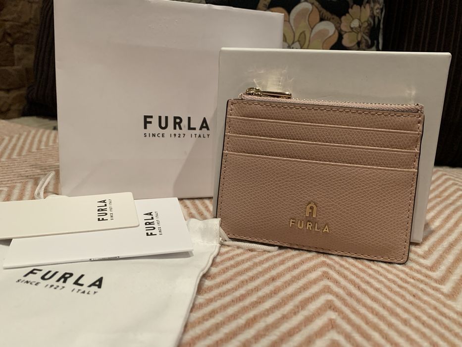 FURLA Camelia card case - оригинален кожен кардхолдер