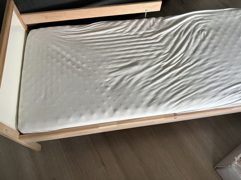 Cadru pat+ somieră + saltea spumă 70x160