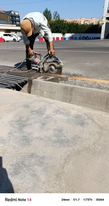 Beton kesish . Transhiya kavlash kabel tashlash
