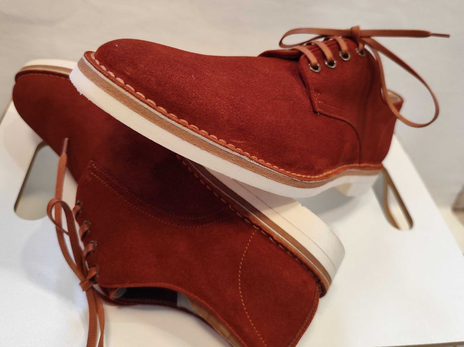 Pantofi derby 42.5 43 de lux Hugo Boss NOI piele naturala moale suede