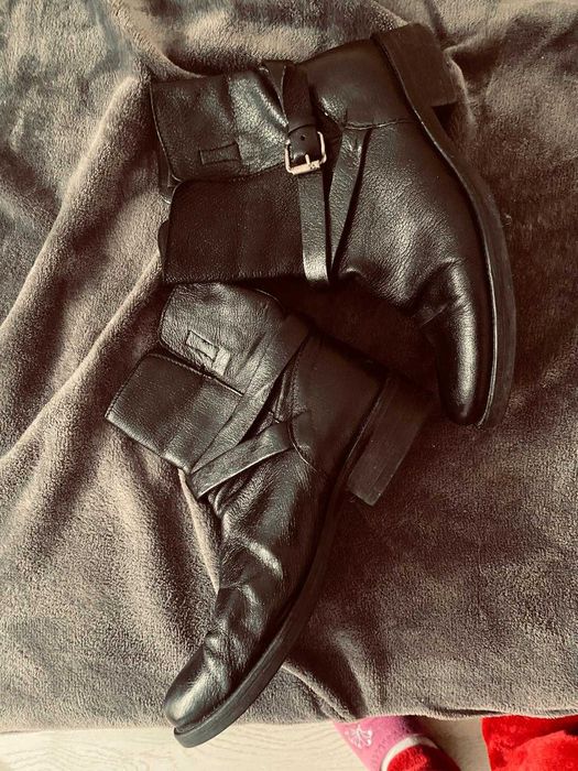 Ghete negre/maro piele