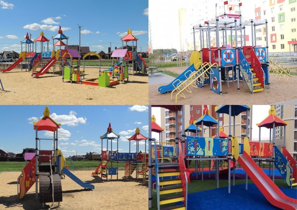 Детские площадки ROMANA Горки Качели Карусели Городки Качалки Балансир