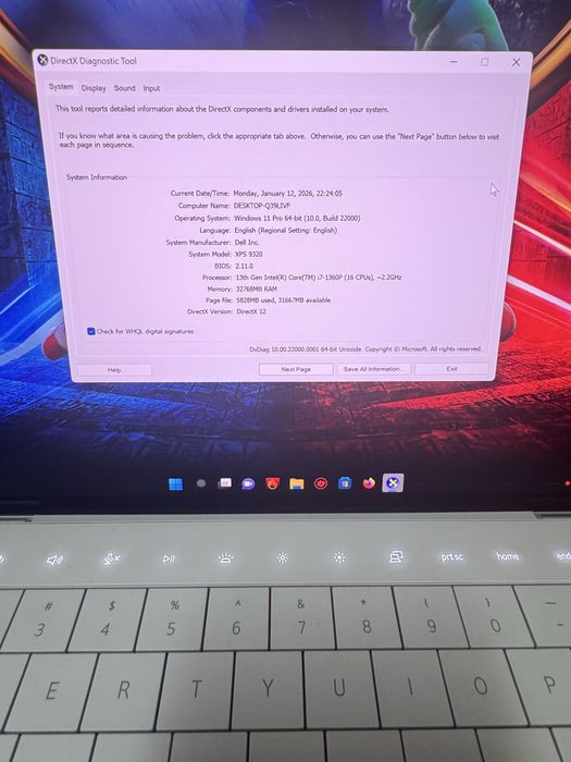 XPS 9320 PLUS 32 GB DDR 5 TouchScreen 4K  i7-1360P NOU Garantie 1 AN