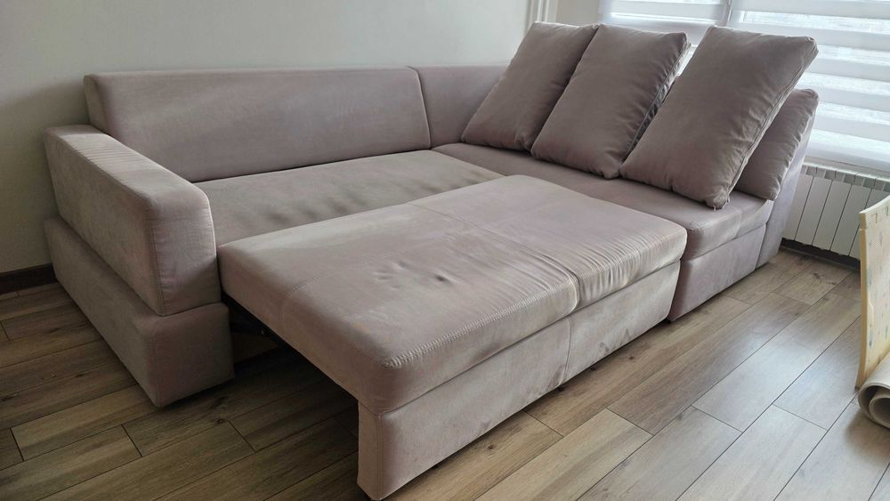 Ъглов диван с ракла и функция за сън