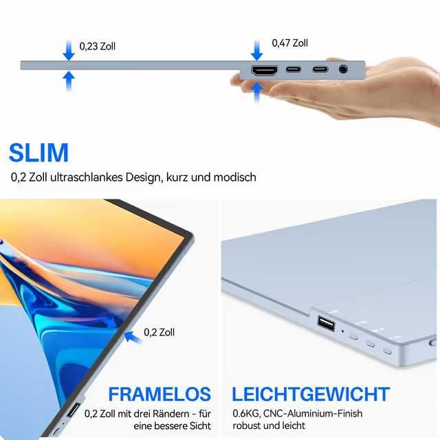 14" преносим тъч монитор Full HD HDMI USB-C