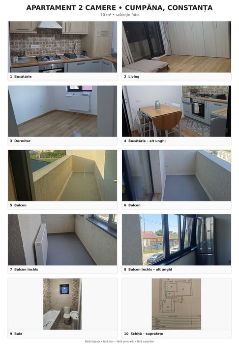 Apartament 2 camere – 70 mp | Cumpăna, Constanța | Construcție 2019  VÂNZARE DIRECT DE LA PROPRIETAR – FĂRĂ INTERMEDIARI