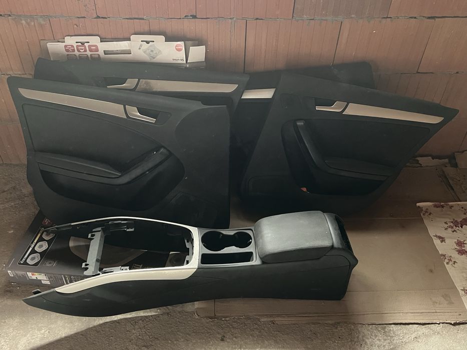 Fețe de uși S-line Audi A4 B8 Avant + consolă centrală piele si textil