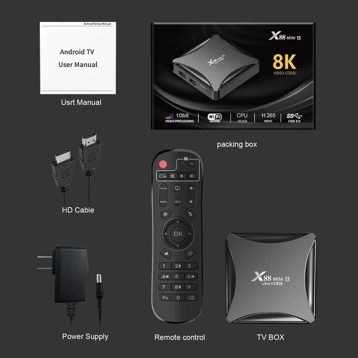 TV Box ТВ бокс LEMFO X88 MINI RK3528 Android 13 8K Wifi BT 4GB/64GB