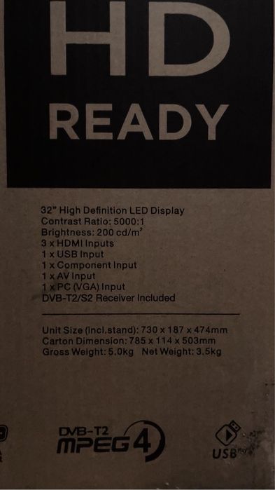 Телевизор JVC, 730 x 187 x 474 мм