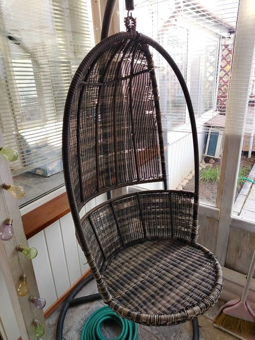 Люлка градинска метал и ратан 2м на 85см
