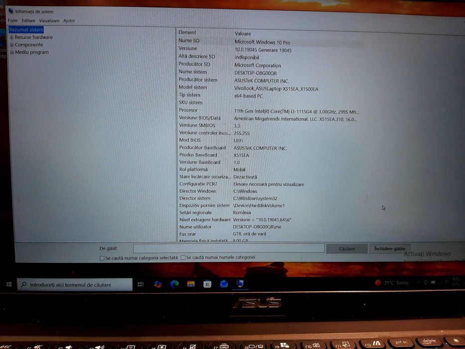 Laptop ASUS procesor gen 11 în cutie
