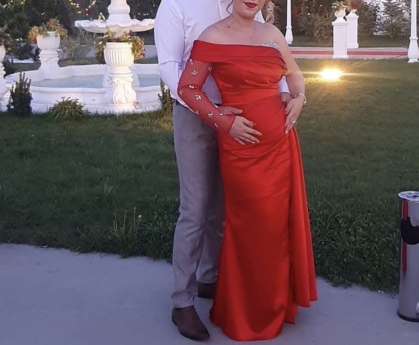 Rochie lunga cu maneca pentru gravidute si nu numai