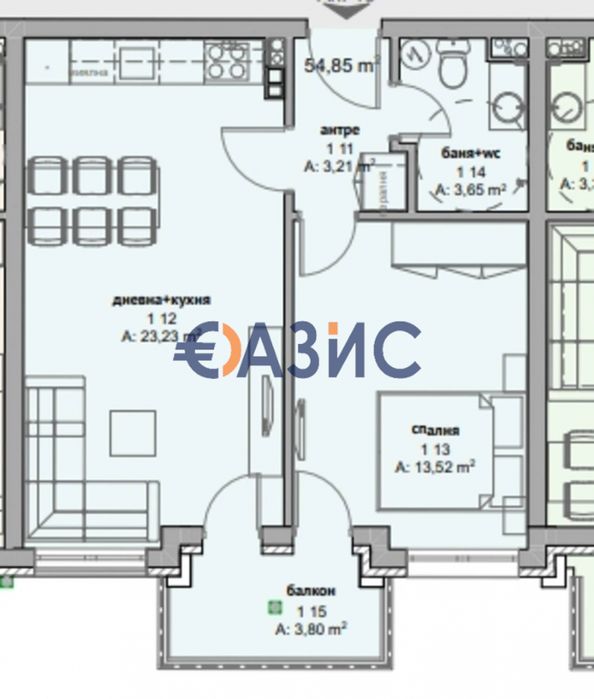 Продава се Двустаен апартамент в с. Равда, Област Бургас - 63 кв.м за 1247 €/кв.м - Снимка #1