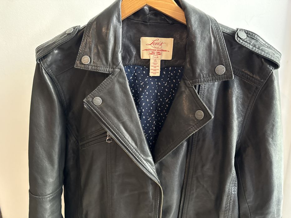 Geacă Biker Levi's Originală Damă – 100% Piele Naturală de Miel, Mărimea L