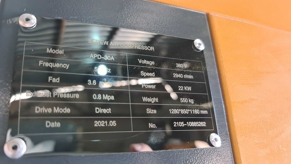 Винтовой компрессор APD-30A, -3,2 куб.м, 22кВт, AirPIK