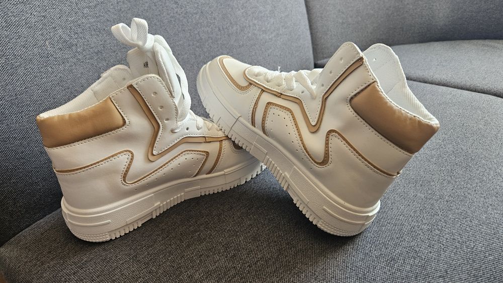 Кецове високи бяло и бежово 38