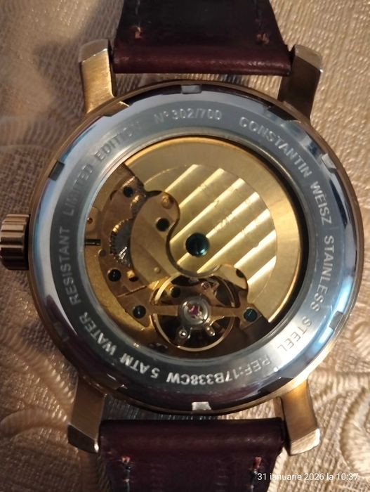 Ceas Constantin Weisz Dual Time Automatic Limited Edition 24 jewels numarul 302 din 700 (atatea exista modelul asta)