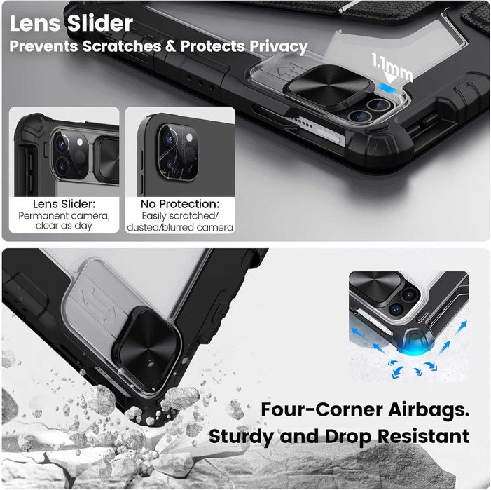 Nillkin за iPad Air 13 инча калъф с клавиатура(M2, 2024),iPad Pro 12.9