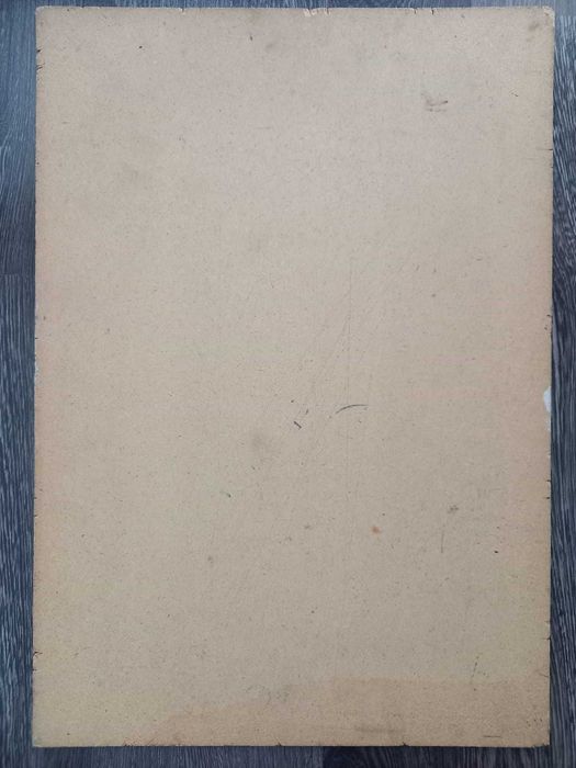 A. Bellomi – „Cai urcând un deal” – ulei pe placaj, 35 × 50 cm