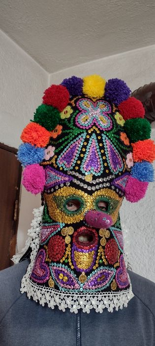 Кукерска маска, гугла, уникат, арт, ръчна бродерия