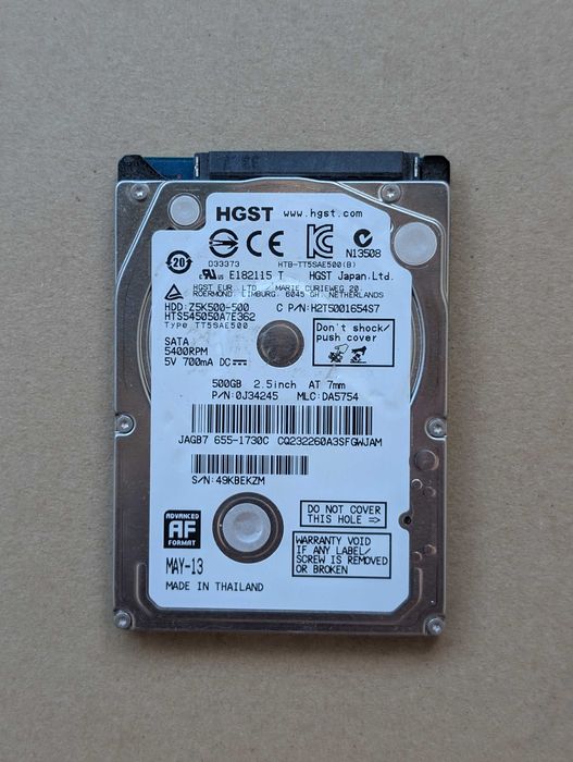 Hard Disk Laptop HGST  500GB, 5400rpm