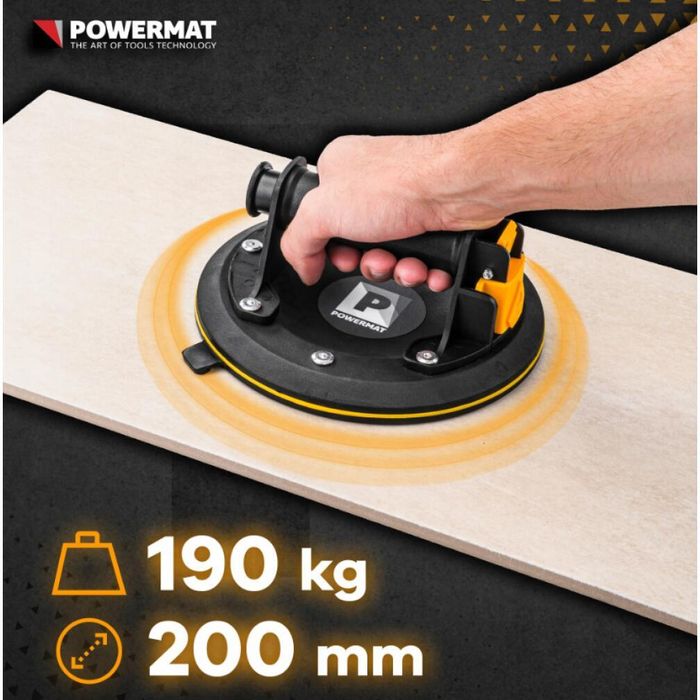 Ventuza cu pompa de vid pentru placi si sticla, diametru 200 mm,