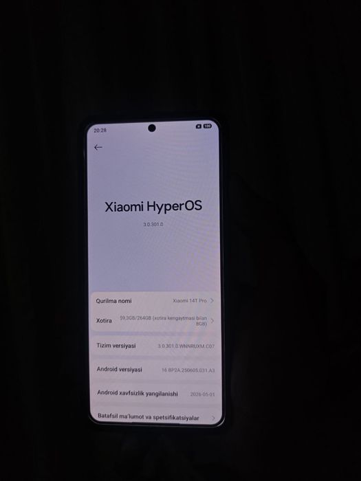 Xiaomi 14T Pro sotiladi xolati ideal 10/10 xotira 12/256 talik
