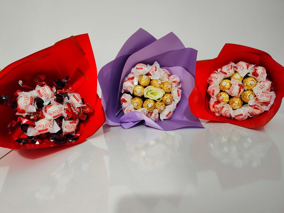 Buchete dulci Raffaello/Ferrero Rocher/poiana chokotoff