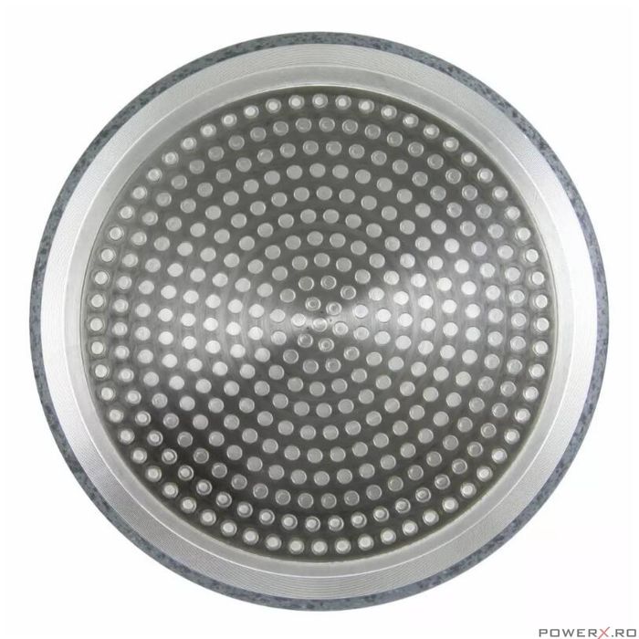 Set 6 oale din aluminiu turnat, cu strat marmorat gri, capac sticla,