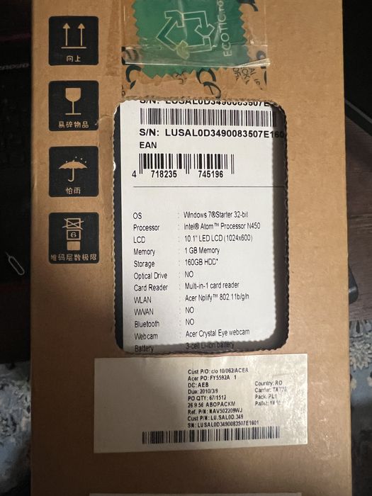Acer Aspire one la cutie