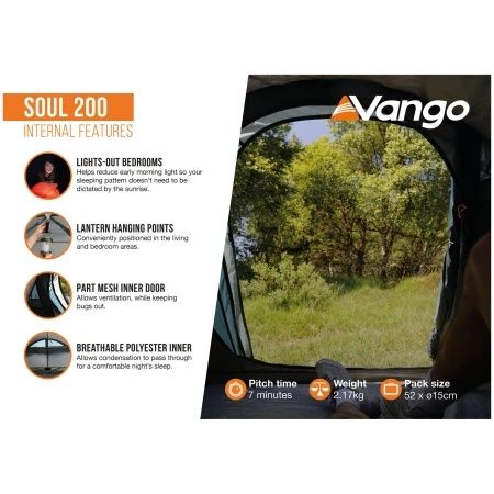 Cort 2 persoane Vango Soul 200 NOU