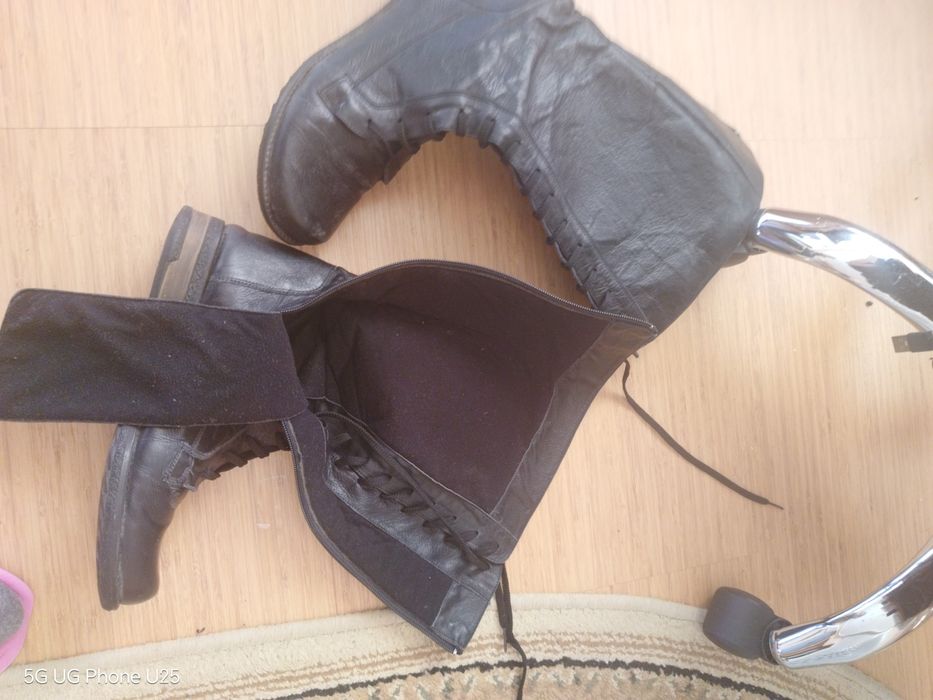 Ботуши естествена кожа 38 отлични